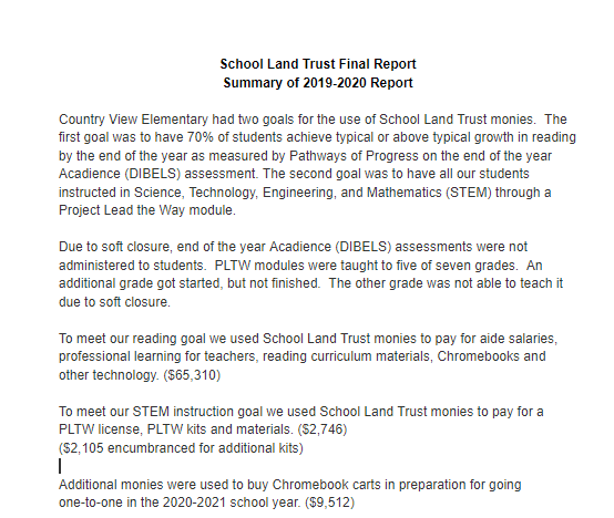 school land trust final report 2019 20